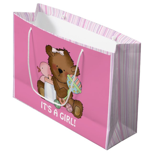 Sacola Para Presentes Grande Bebey Girl Bear grande saco de presentes (Frente inclinada)