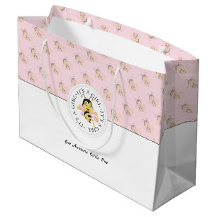 Sacola Para Presentes Grande Bee Admirável Menina Monograma personalizado