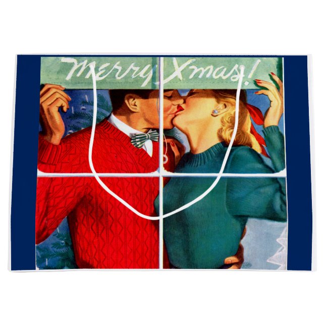 Sacola Para Presentes Grande Beijar Natal (Frente)