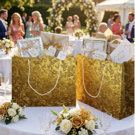 Sacola Para Presentes Grande Bela Bolsa de Presente Grande com Padrão Dourado