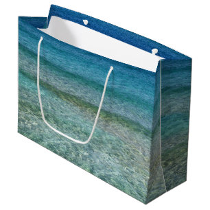 Sacola Para Presentes Grande Belo Mar de Caribe Calmo