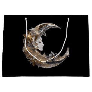 Sacola Para Presentes Grande Belo rosto na lua