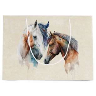Sacola Para Presentes Grande Belos Cavalos Estilo Boho Ocidental