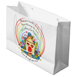 Sacola Para Presentes Grande Bênçãos de Nova Casa