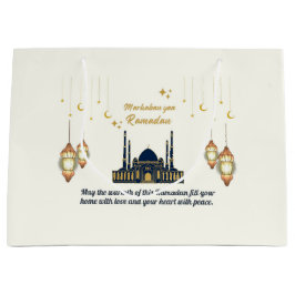 Sacola Para Presentes Grande Bênçãos Minimalistas da Lua Crescente de Ramadan