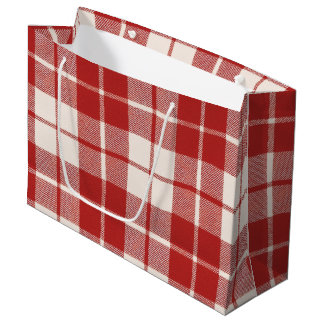 Sacola Para Presentes Grande Bengala Vermelha