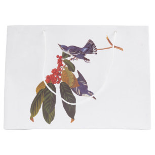 Sacola Para Presentes Grande Berries Ceruleanos da Audubon com Bear Berries