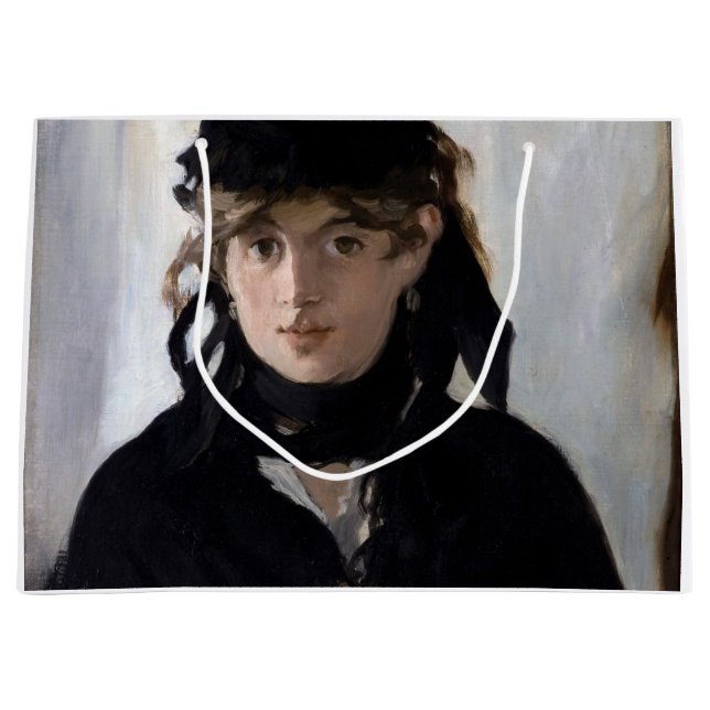 Sacola Para Presentes Grande Berthe Morisot com Buquê de Violetas, Manet (Frente)
