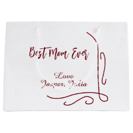 Sacola Para Presentes Grande Best mom ever red love Spanish border stylish 