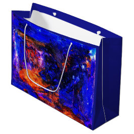 Sacola Para Presentes Grande Besta Azul Correndo Fogo