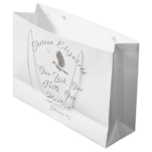 Sacola Para Presentes Grande Bíblia Personalizada Verso Batismal