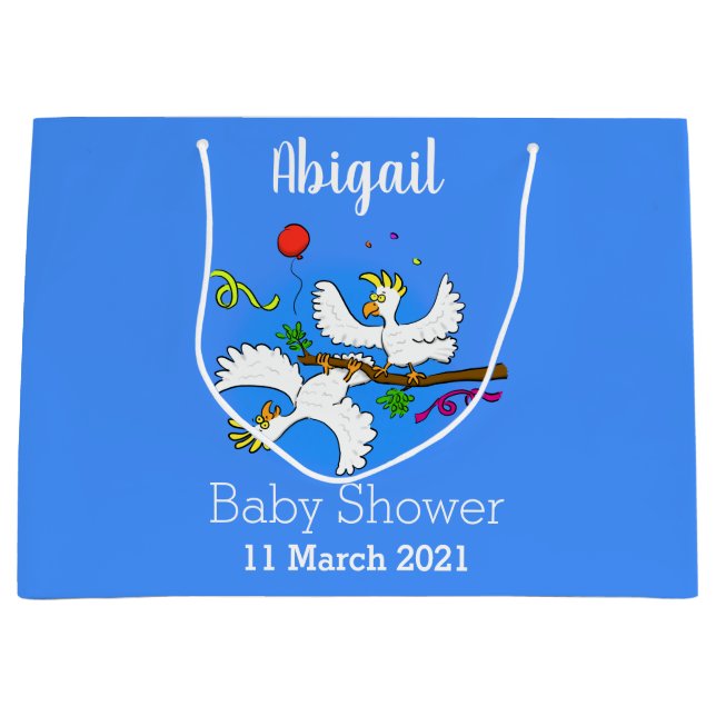 Sacola Para Presentes Grande Bicatuta de pássaros engraçados (Frente)