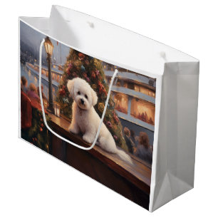 Sacola Para Presentes Grande Bichon Frise Natal Cruzeiro: Férias Incríveis 