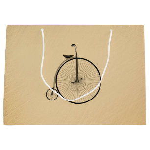 Sacola Para Presentes Grande Bicicleta Antiga de Rodas Altas Penny-Farthing Rús