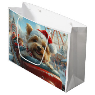 Sacola Para Presentes Grande Biewer Terrier Cachorro Montanha-russa Natal 