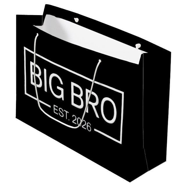 Sacola Para Presentes Grande Big Bro Est. 2026 New Big Brother Pregnancy Baby (Frente inclinada)