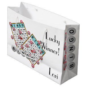 Sacola Para Presentes Grande Bingo afortunado da multi imagem do vencedor das