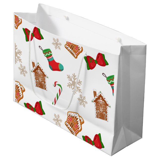 Sacola Para Presentes Grande Biscoito de Natal (Frente inclinada)