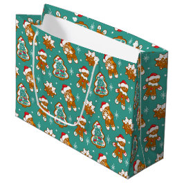 Sacola Para Presentes Grande Biscoitos de Gengibre de Natal
