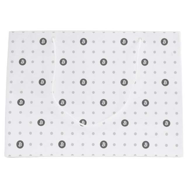 Sacola Para Presentes Grande Bitcoin Polka Dots Gift Bag (Large) (Frente)