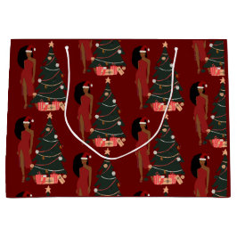 Sacola Para Presentes Grande Black Girl Afro Christmas Gift Bag