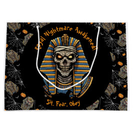 Sacola Para Presentes Grande 🖤 Black Pharaoh Mummy Gift 🎃 👑