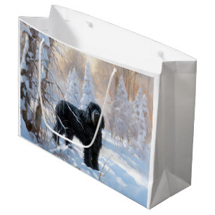 Sacola Para Presentes Grande Black Russian Terrier Que Neve