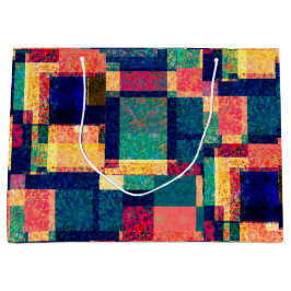 Sacola Para Presentes Grande Blocos Prismáticos – Geométrico Abstrato Moderno