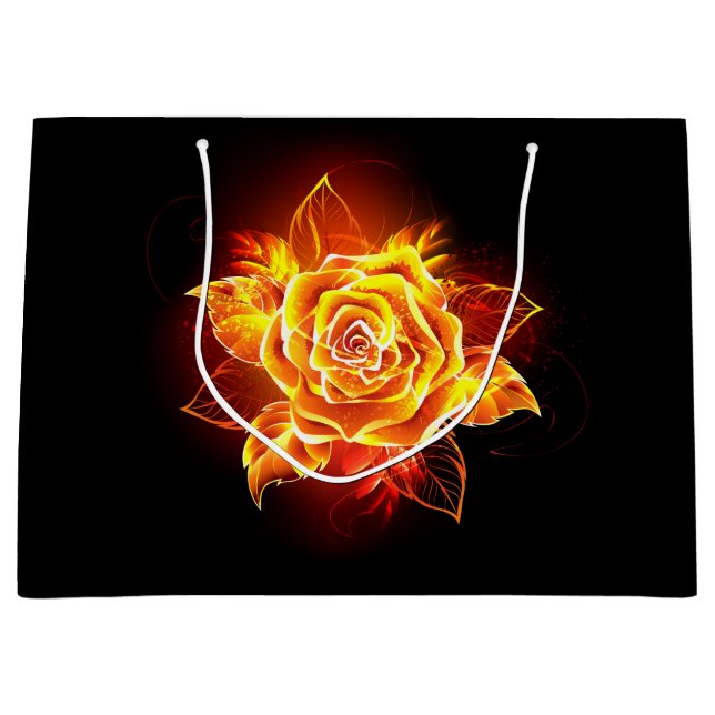 Sacola Para Presentes Grande Blooming Fire Rosa (Frente)