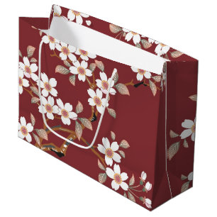 Sacola Para Presentes Grande Blossomas de Cereja Japoneses