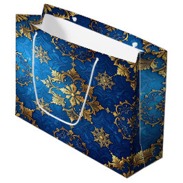 Sacola Para Presentes Grande Blue Decorative Holiday Gift Bag