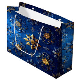 Sacola Para Presentes Grande Blue Decorative Holiday Gift Bag