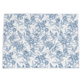 Sacola Para Presentes Grande Blue French Toile