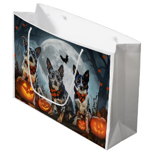 Sacola Para Presentes Grande Blue Heeler Halloween Assustador