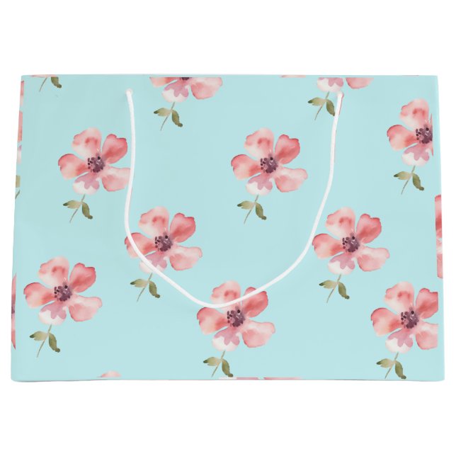 Sacola Para Presentes Grande Blue Pastel Pattern Large Gift Bag (Frente)