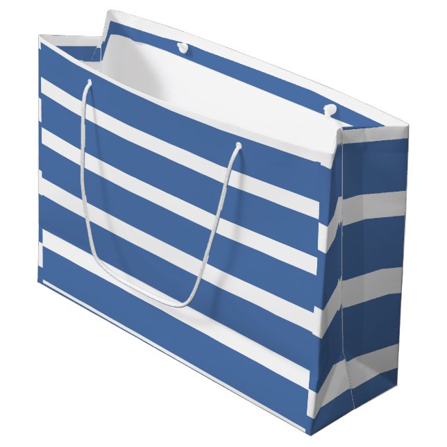 Sacola Para Presentes Grande Blue Stripes  (Frente inclinada)
