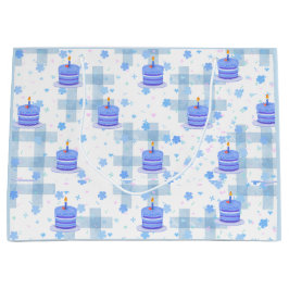 Sacola Para Presentes Grande Blue-Themed Birthday