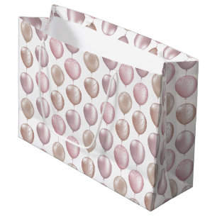 Sacola Para Presentes Grande Blush Balloons Birthday