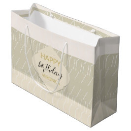 Sacola Para Presentes Grande Blush Mostarda Geométrico Monogramado Moderno