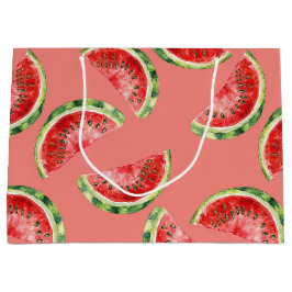 Sacola Para Presentes Grande Blush Rose Red Green Watermelons Birthday