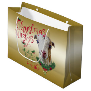 Sacola Para Presentes Grande BOCA Natal Deseja Que O Bebê Goat Kisses La Manch