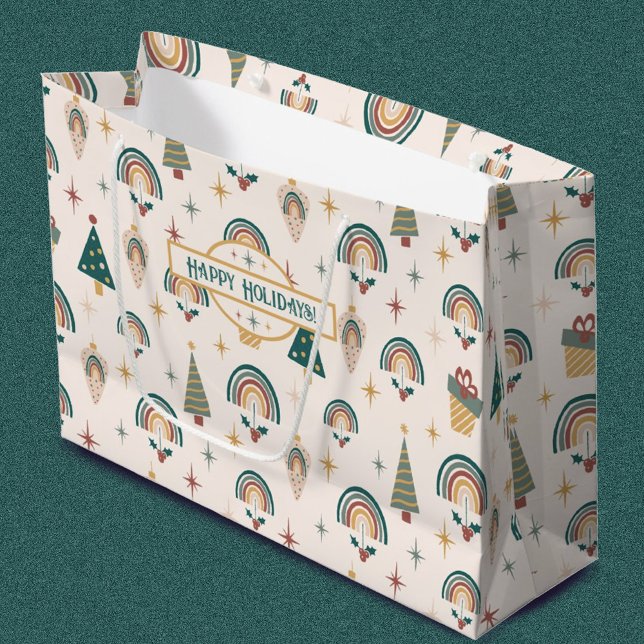 Sacola Para Presentes Grande Boho Christmas Gift Bag (Criador carregado)