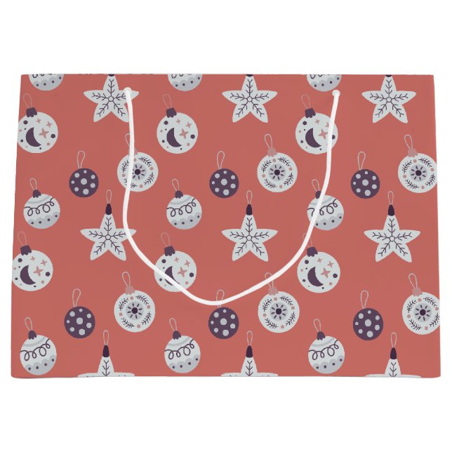 Sacola Para Presentes Grande Boho Dreams Modern Holiday Ornaments (Frente)