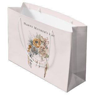 Sacola Para Presentes Grande Boho Flowers e Dreamcatcher - Dia de as mães