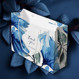 Sacola Para Presentes Grande Boho Moderno Azul Índigo Personalizado