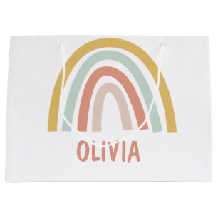 Sacola Para Presentes Grande Boho Rainbow Kids Personalizados
