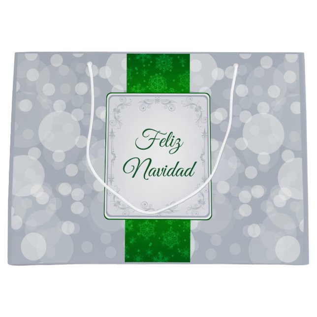 Sacola Para Presentes Grande Bokeh Navidad (Frente)