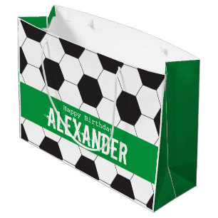 Sacola Para Presentes Grande Bola de Futebol Feliz Aniversário Grande Saco de