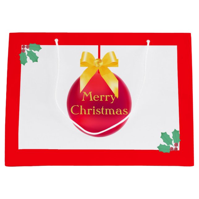 Sacola Para Presentes Grande Bola de Natal (Frente)