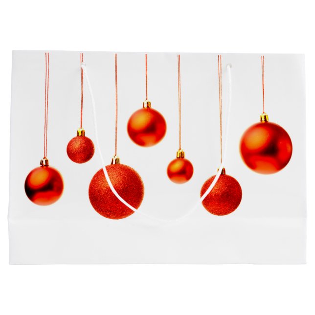 Sacola Para Presentes Grande Bolas de Natal (Verso)